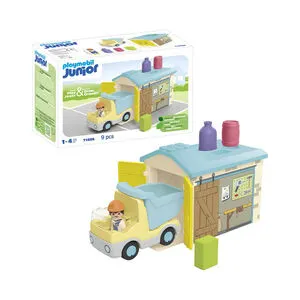 Figurine ouvrier avec camion et garage