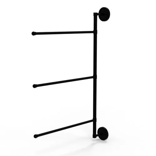 Allied Brass Prestige Regal 28" Matte Black 3-Swing Arm Towel Bar