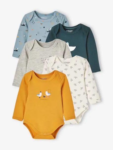 Lot de 5 bodies manches longues bébé emmanchure US - lot...