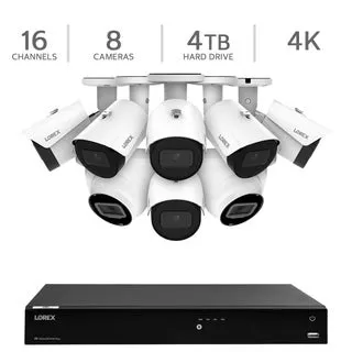 Lorex 4K 16-Channel 4TB NVR System with 6 Bullet Cameras and 2 Dome Cameras