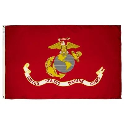 5.23-ft W x 2.92-ft H Military Marine Corps Flag