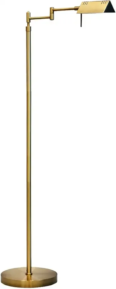 O’Bright Dimmable LED Pharmacy Floor Lamp, 12W LED, Full Range Dimming, 360 Degree Swing Arms, Adjustable Heights, Standing Lamp for Reading, Sewing, and Craft, ETL Listed, Antique Brass (Gold)
