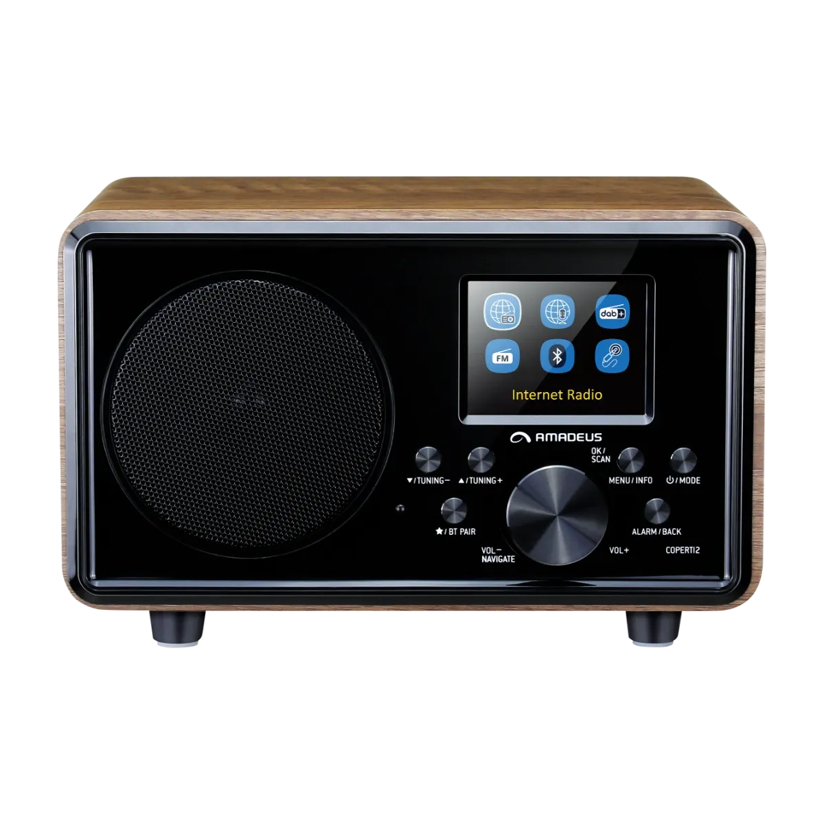 Amadeus Coperti 2 DAB+ WiFi radio, Mørkt tre
