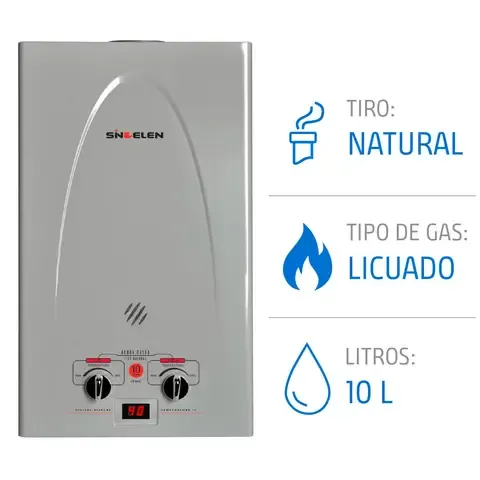 Calefont Gas Licuado 10 Litros Tiro Natural Ionizado