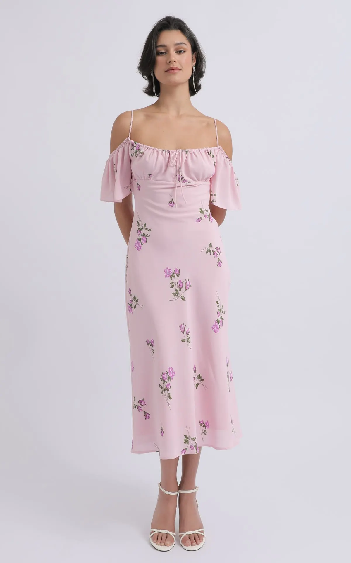 CDC Flutter Ruched Slip Dress