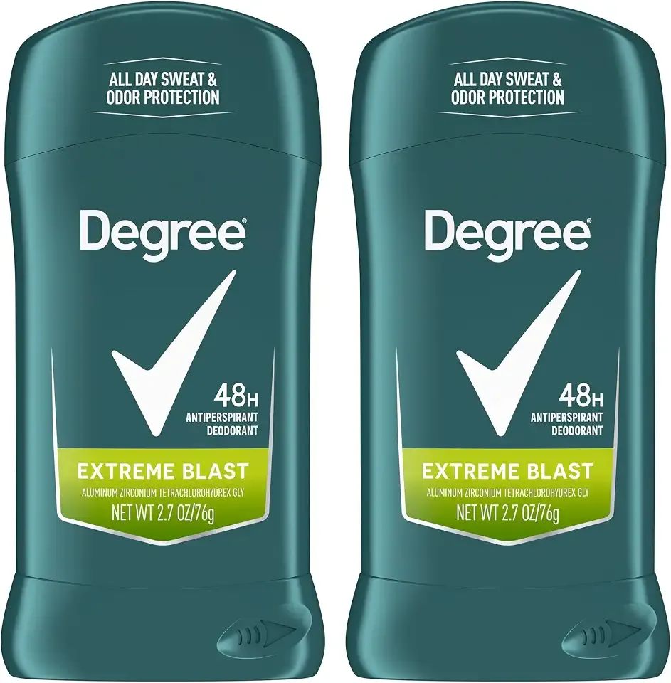 Degree Men Original Antiperspirant Deodorant 48-Hour Odor Protection Extreme Blast Mens Deodorant Stick 2.7 oz, 2 Count