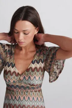 Vestido midi cenefa