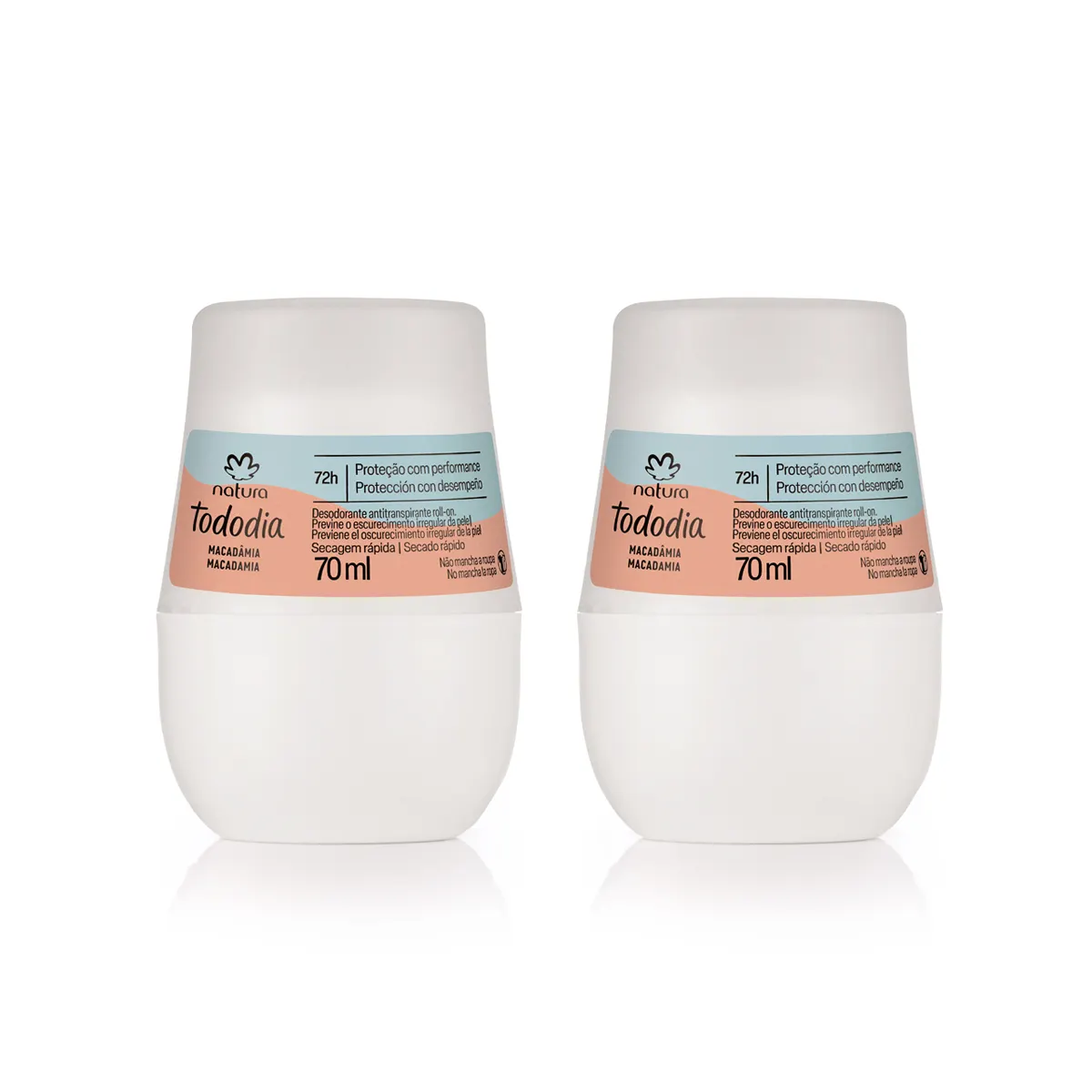 Kit Desodorante Antitranspirante Roll-on Tododia Macadâmia (2 unidades)