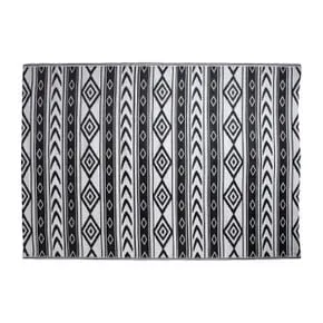 Buitenkleed tribal - zwart - 160x230 cm