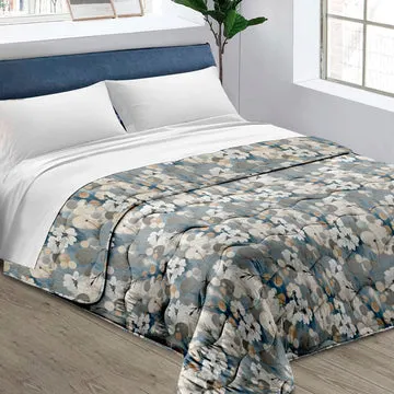 Trapunta Matrimoniale Fantasia Floreale in Microfibra 260x260 cm