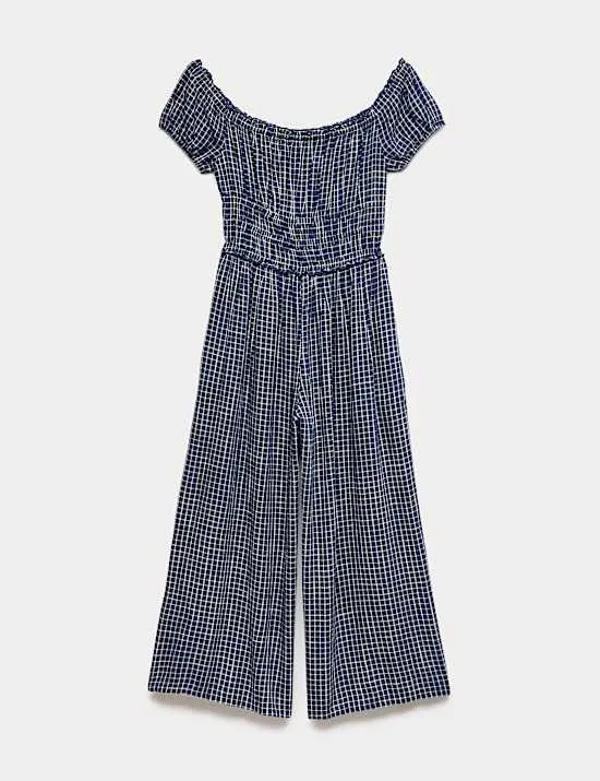 Linen Blend Wide Leg Jumpsuit (6-16 Yrs)