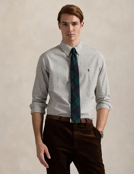 Classic Fit Plaid Twill Shirt Nevis Brown Multi