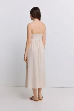 Vestido midi tirantes crochet