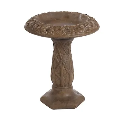 22-in H Mixed Concrete Complete birdbath