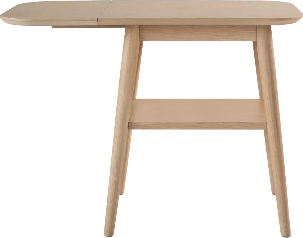 Karmøy sidebord/reclinerbord hvitpigmentert m/klaff 50(75)x40xH55 cm hvitpigmentert eik/ eikefiner