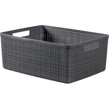 Cestino rettangolare Jute Antracite M 12 litri
