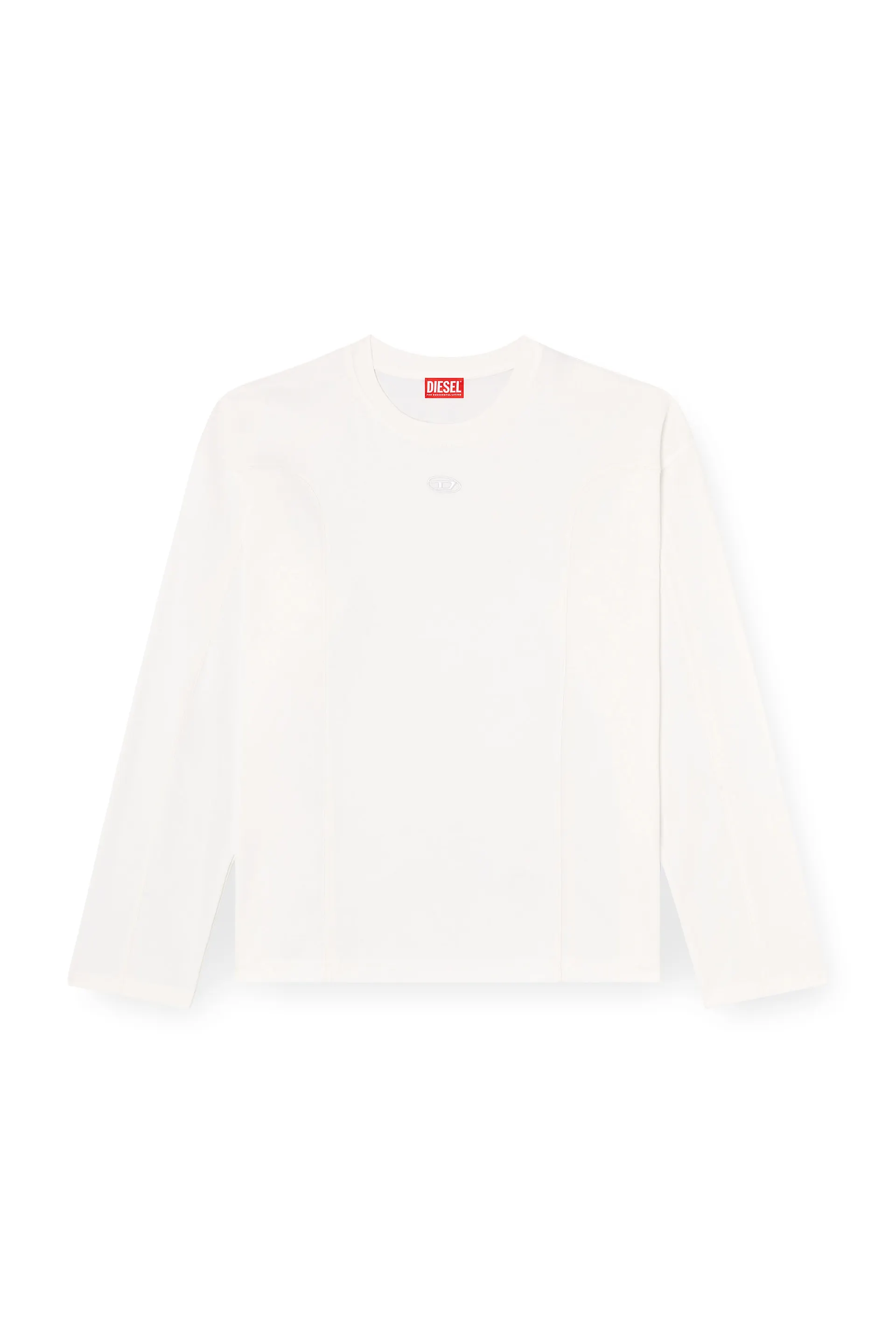 Long-sleeve T-shirt with solid color panels