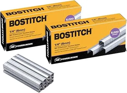 Bostitch Office B8 PowerCrown 0.25 Inch Staples, Pack of 10,000 Staples (STCRP21151/4-2), Silver Bostitch Office B8 PowerCrown 0.25 Inch Staples, Pack of 10…