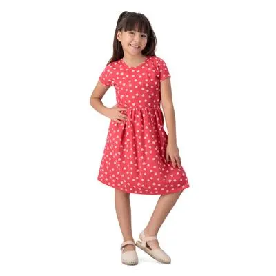 Vestido Fantastic Niña Manga Corta Estampado Corazoncitos