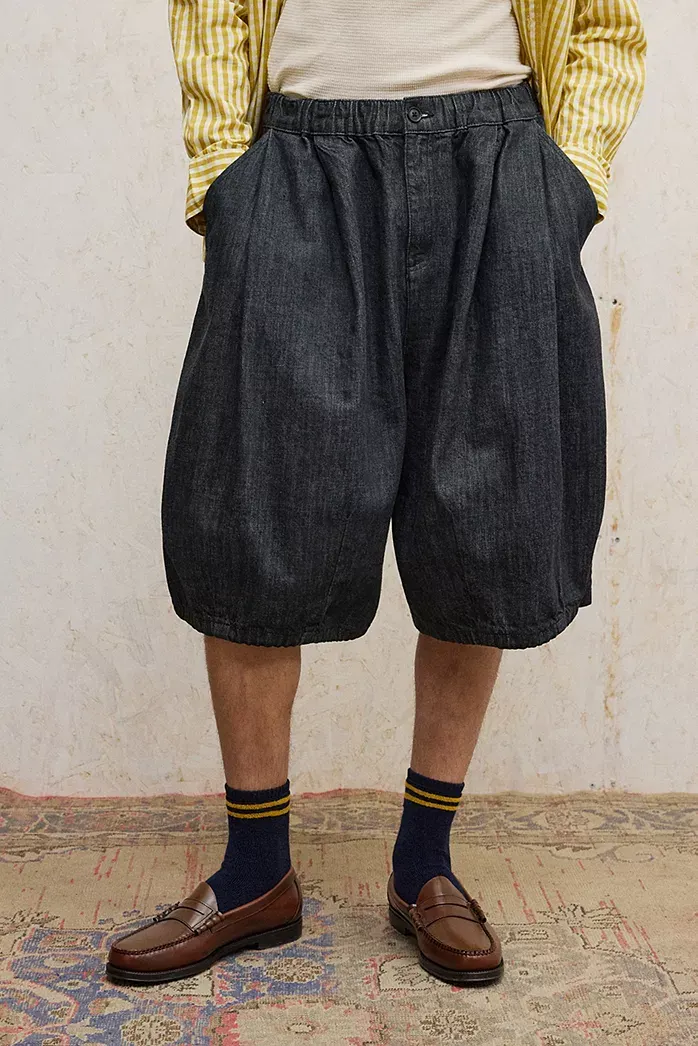 Loom Pantaloncini in denim a palloncino Malachi Rinse