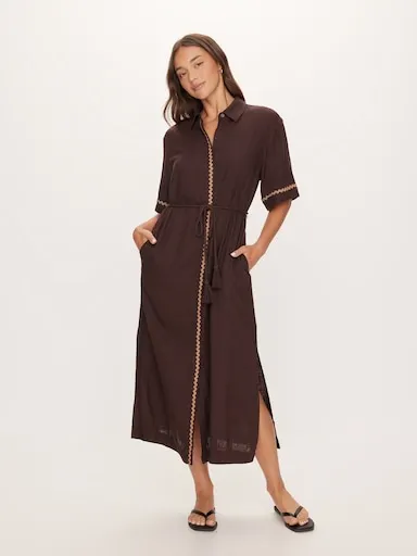 DOTTI Rick Rack Shirt Midi Dress