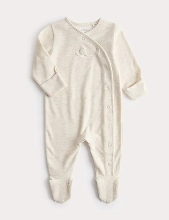 Little Monster' Slogan Sleepsuit (Newborn-1 Year)