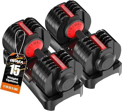 Adjustable Dumbbells Set of 2 for Home Gym Fitness Free…