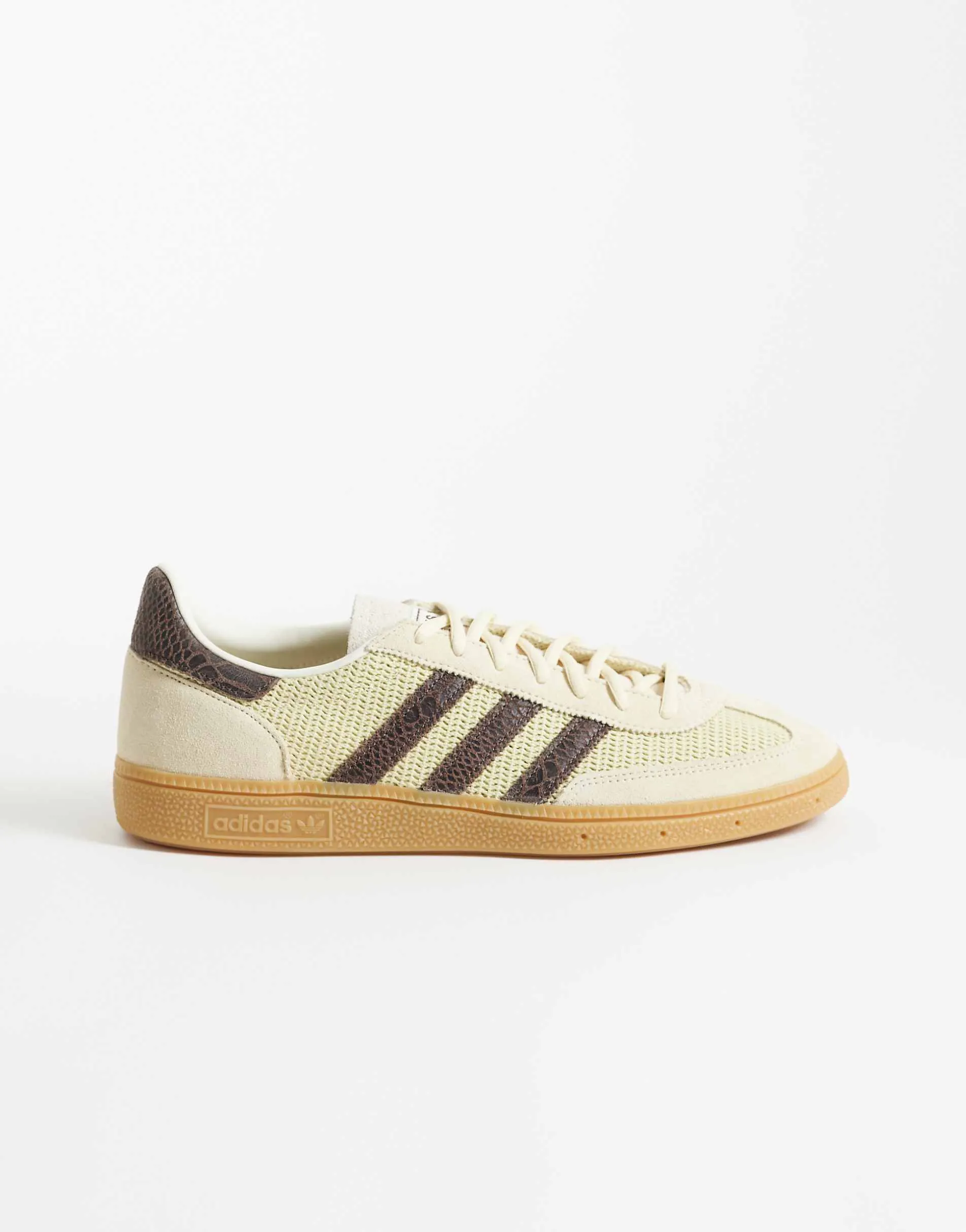 adidas Originals Handball Spezial trainers in yellow and brown with gum sole