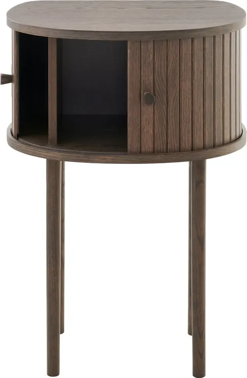 48x38 H 68 cm brun, lakkert eikefiner