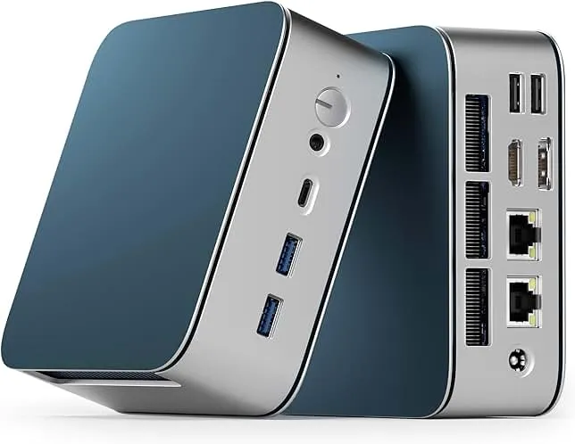 Getorli Mini PC, Dual LAN AMD R5 7430U(Max 4.3GHz), Mini Computers 16GB DDR4 RAM 1TB SSD, Mini Desktop Computer 4K 60Hz Displays/HDMI/Type-C/USB Ports/RJ45/WiFi 6/BT5.0 for Home/Office/Casual Games