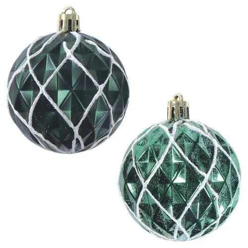 Enchanted Forest® 60mm Dark Green Patterned Shatterproof Ornaments - 6 Pack