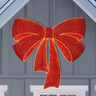 48" Red Bow with LED Twinkle Lights