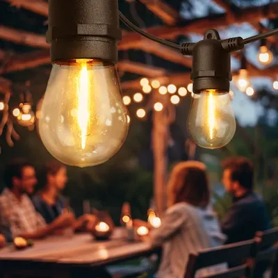 48-ft Plug-in Black Indoor/Outdoor String Light with 24 White -Light LED Edison Bulbs
