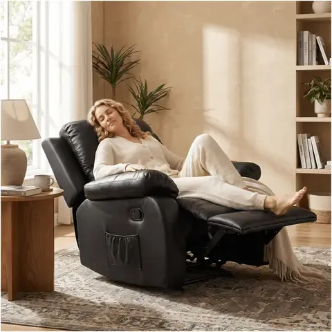 Berger comodo sillon reclinable masaje y calefacción hecho en cuero pu
