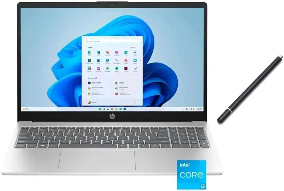 HP 15.6" HD Touch Screen Laptop | Intel Core i3-1215U (6 Cores, 8 Threads) | Intel UHD Graphics | Silver | 8GB RAM | 256GB SSD | Windows 11 S | Bundle with Stylus Pen