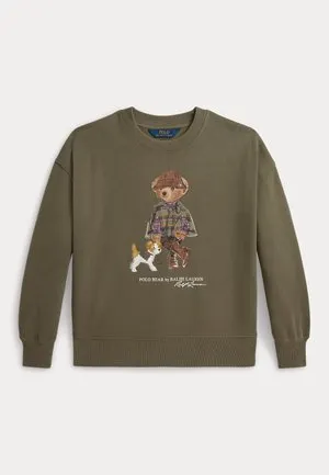 POLO BEAR FLEECE SWEATSHIRT 7-14Y - Sweatshirt - cruise olive
