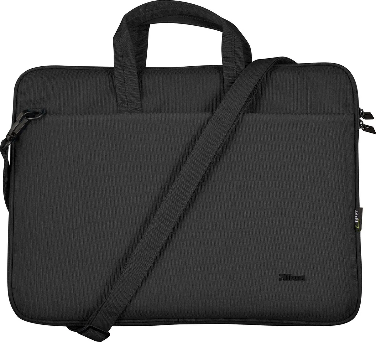 Trust Bologna - Laptoptas 16 inch - Gevoerd Laptopvak - Schouderband - Zwart