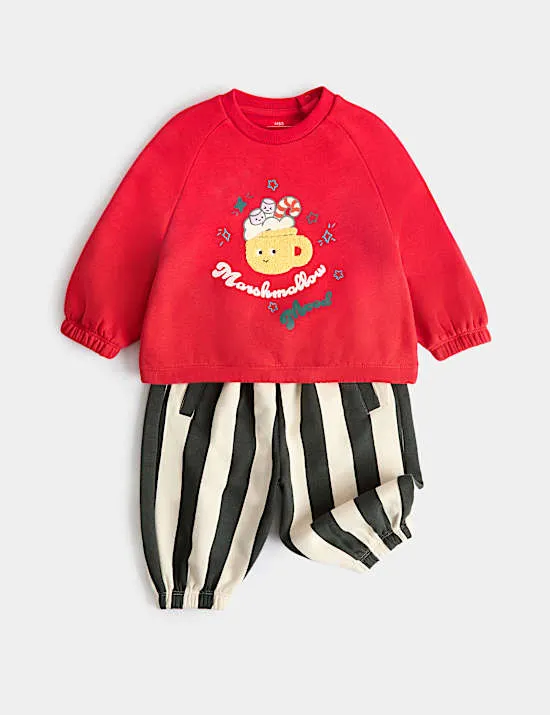 2pc Cotton Rich Top & Bottom Outfit (0-3 Yrs)