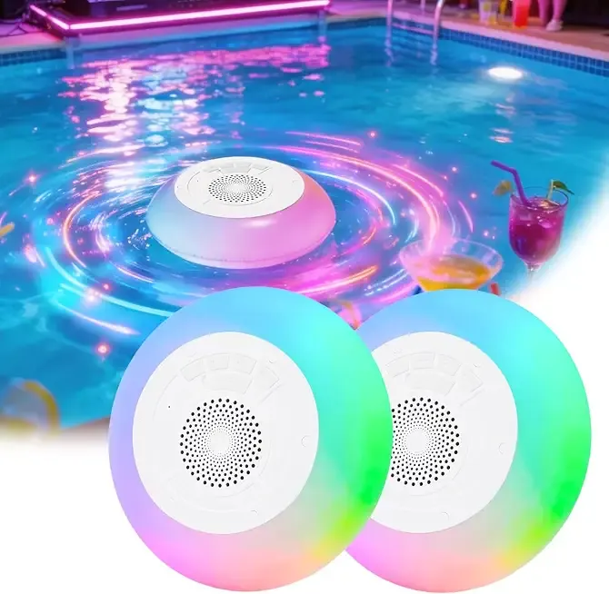 Floating Pool Speaker IP68 Bluetooth for Hot Tubs (2pcs White)