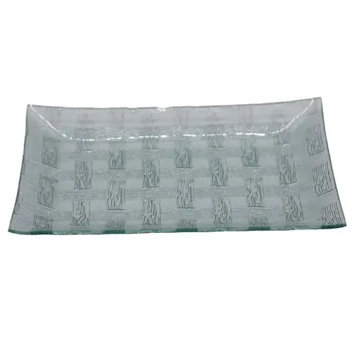 Large Basket Weave Glass Tray