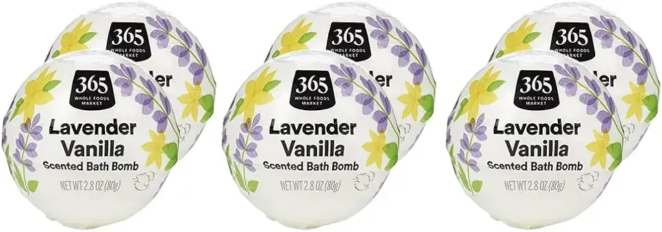 365 by Whole Foods Market, Fizzing Bath Bomb, Lavender Vanilla, 2.8 oz (Pack of 6)