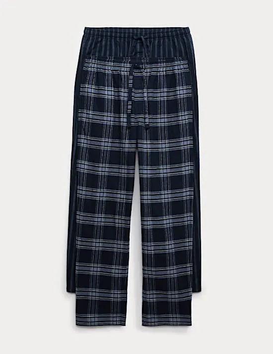 2er-Pack Schlafanzughosen aus gebürsteter Baumwolle