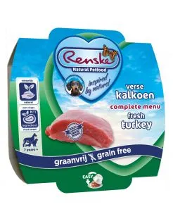 Renske Hond Senior Vers Vlees - Hondenvoer - Kalkoen 100 g Graanvrij