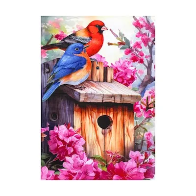 1-ft W x 1.5-ft H Floral Garden flag