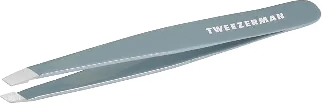 Tweezerman Exclusive Slant Tweezer – Tweezers for Eyebrows, Mist Blue