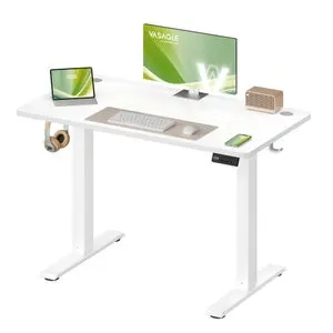Escritorio eléctrico regulable en altura con 4 memorias, mesa de ordenador, ideal para oficina, 100x60 cm, blanco