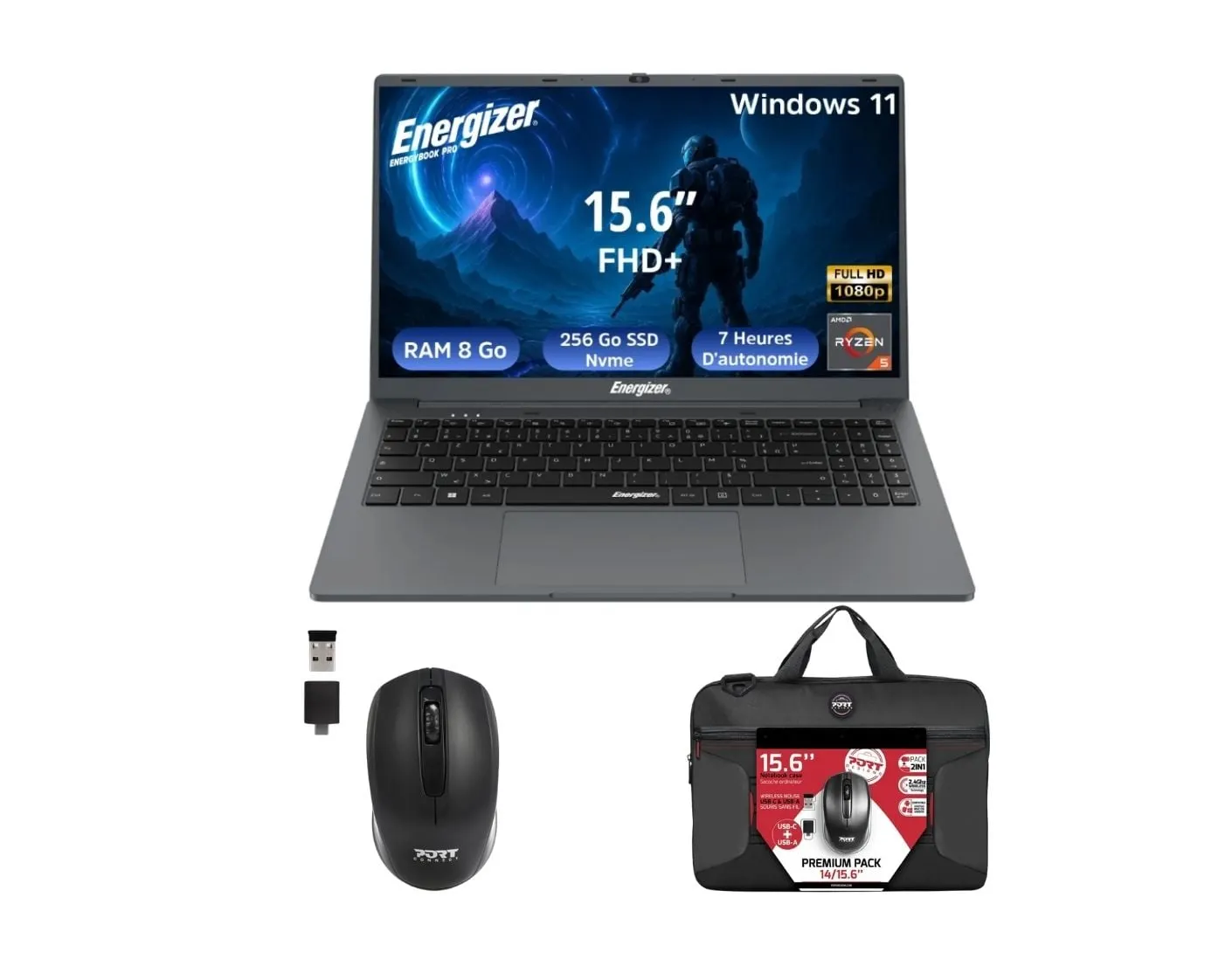 EnergyBook Pro 15.6" R5-3500U 8Go 256Go W11 + Sac/Souris