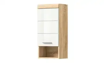Hängeschrank SCHLOONSEE, Breite 37cm, 1 Tür, 1 offenes Fächer, 1 Einlegeboden, MDF-Front, in verschiedenen Farben erhältlich, Badmöbel, Badschrank, Schrank, Bad Schloonsee