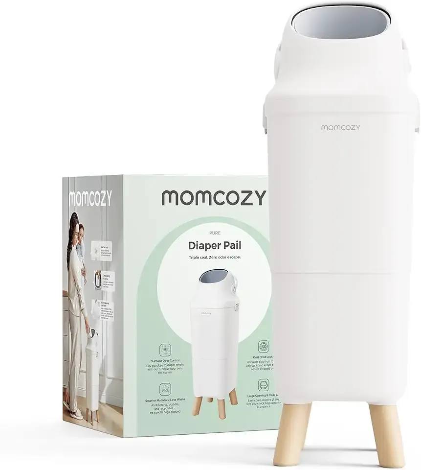 Momcozy Triple-Seal Diaper Pail with Odor Locking, Ergonomic Height Design