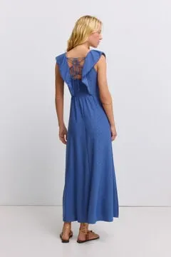 Vestido midi volantes